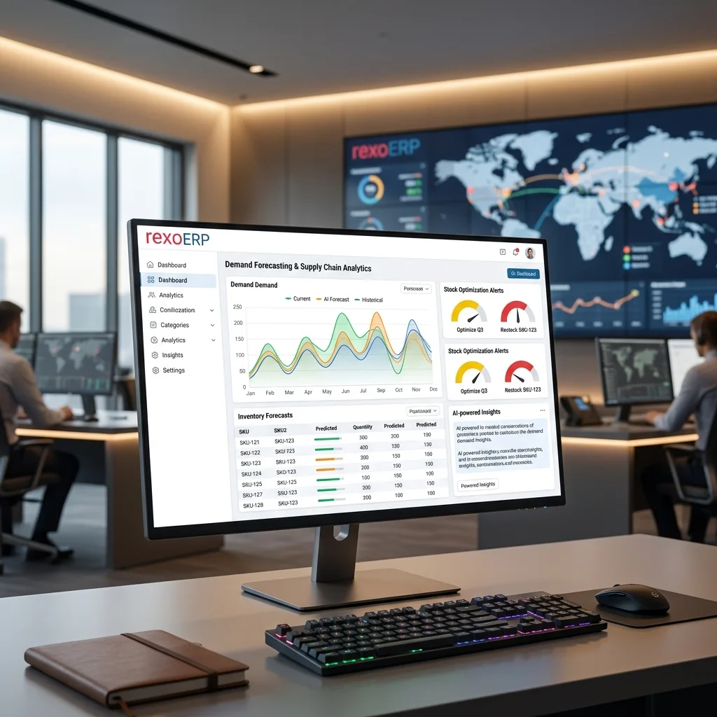 RexoERP Demand Forecasting Dashboard Interface Mockup