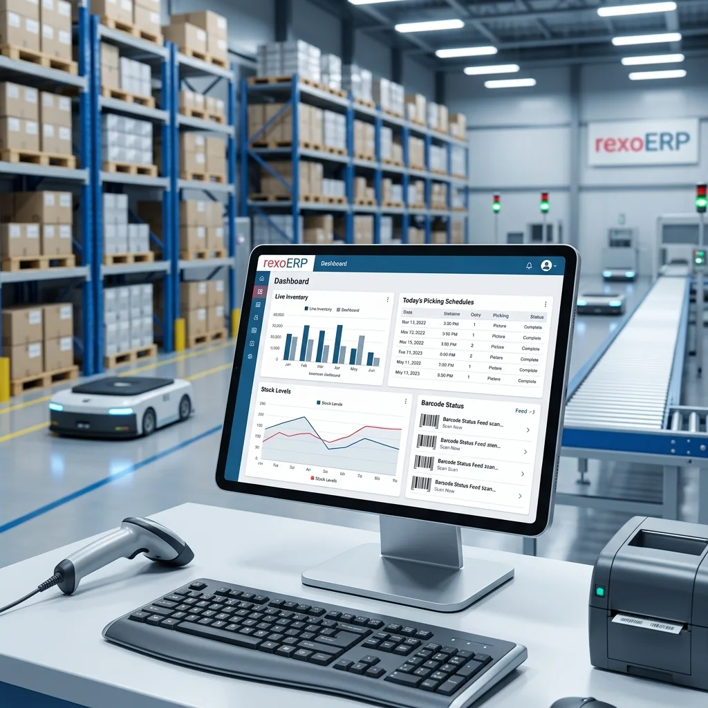 RexoERP Warehouse Management System Interface Mockup