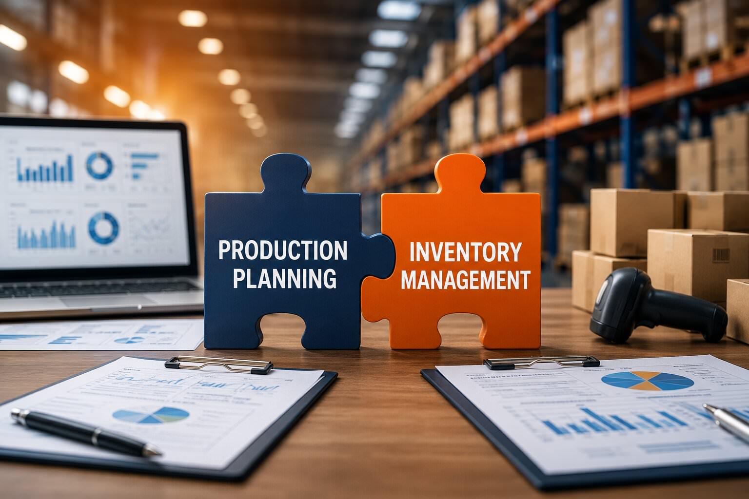 A conceptual view of Production Planning intersecting with Inventory Management