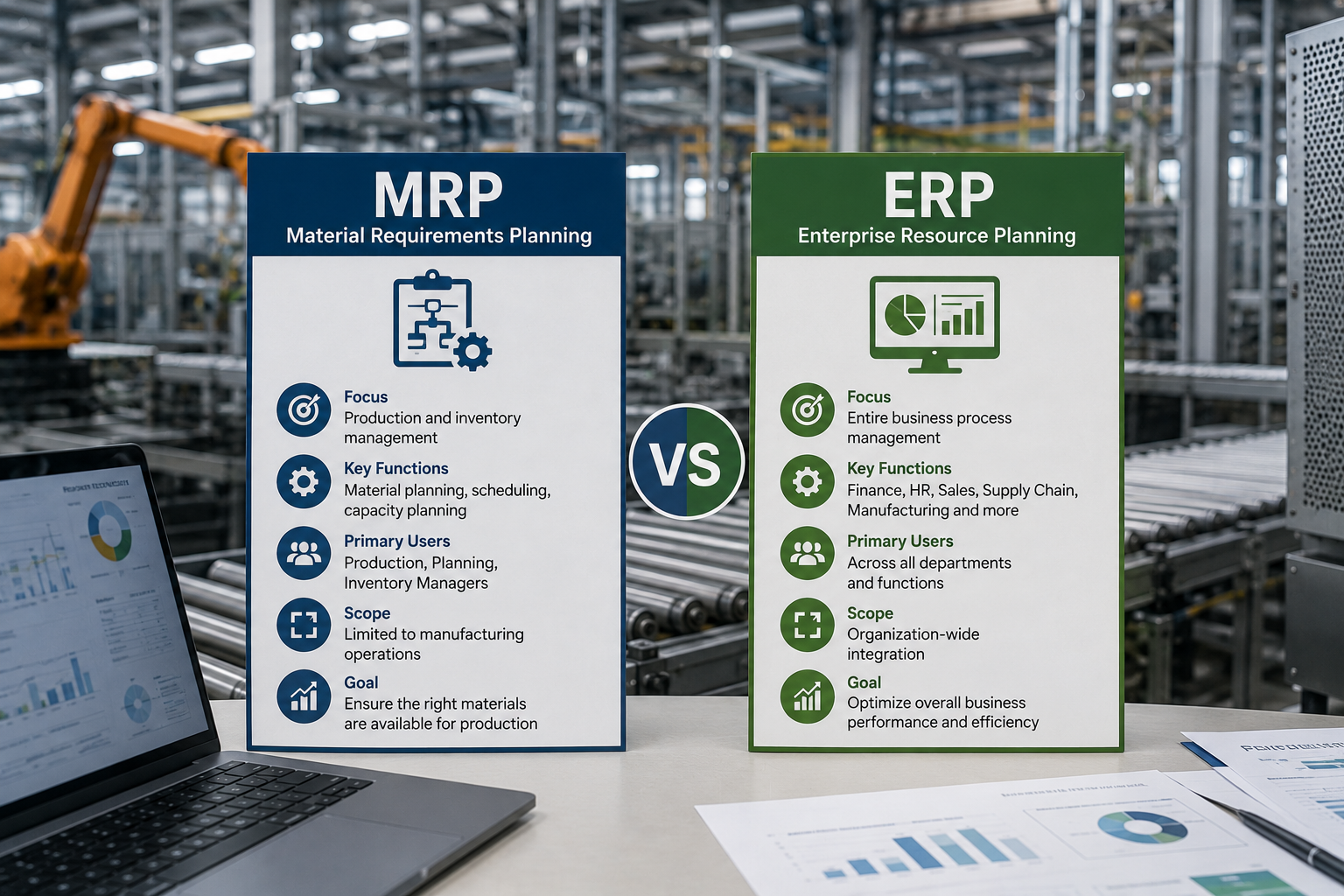 Comparison of MRP vs ERP Software in Manufacturing