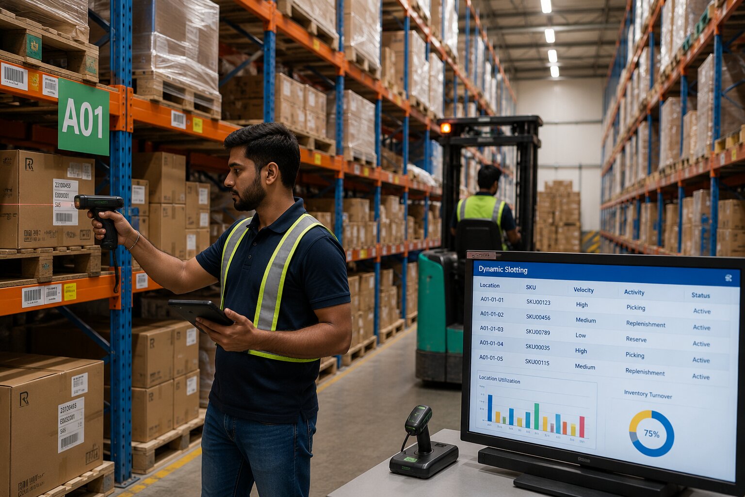 Active Warehouse Operation Utilizing RF Scanners and Real-Time WMS Dynamic Slotting