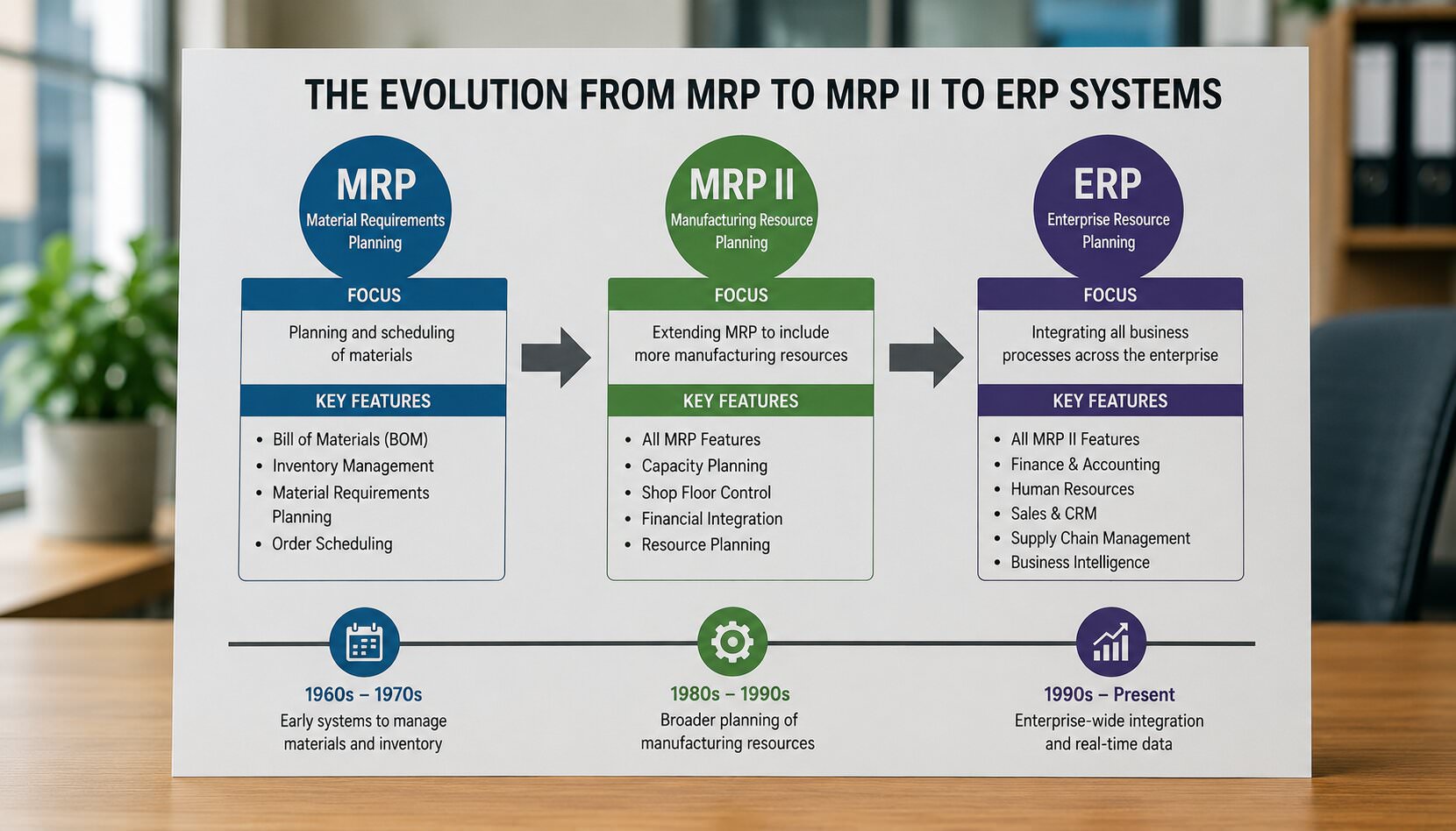 The Evolution from MRP to MRP II to ERP Systems
